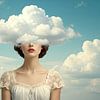 woman with head in clouds by Egon Zitter