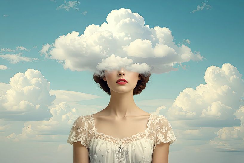 Frau mit Kopf in den Wolken von Egon Zitter