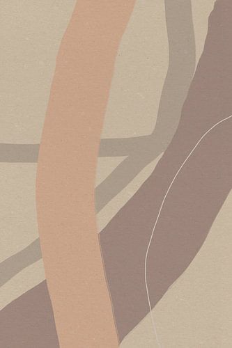 Moderne abstracte kunst. Organische lijnen pastelkleuren nr. 1