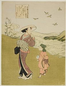 Suzuki Harunobu - The Jewel River of Plovers (Chidori no Tamagawa),...