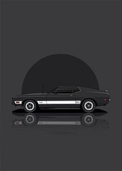 Art 1973 Ford Mustang Noir