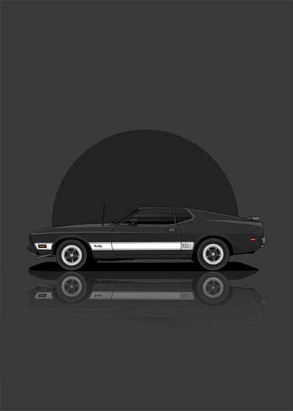 Art 1973 Ford Mustang Black by D.Crativeart