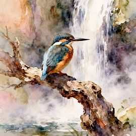 Schöne Vögel der Welt - Orientalischer Zwergeisvogel von Johannas Art Creations