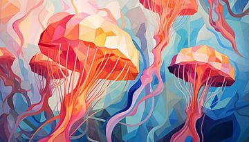 Abstracte kwallen kubisme panorama van TheXclusive Art