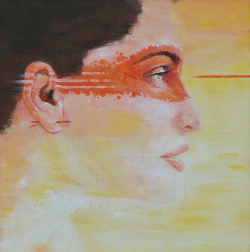 Yellow Lady with orange mask