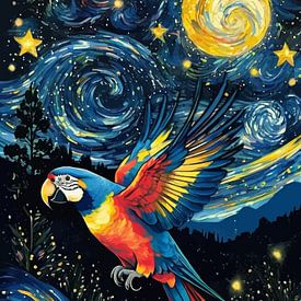 Parrot Flying — Starry Night Theme by MIROKKU