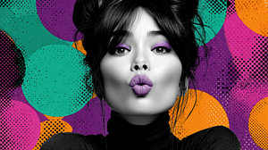 Pop Kiss – Farbenfrohes Portrait im Comic-Stil