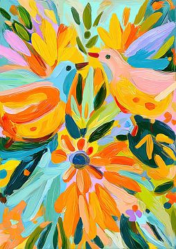 Des compagnons jaunes dans une explosion florale sur Niklas Maximilian