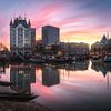 Vieux port de Rotterdam au coucher du soleil sur Niels Dam
