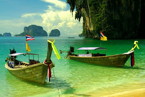 Longtail boats in Krabi