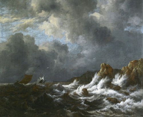 Blick von der Küste Norwegens oder Ein stürmisches Meer in Küstennähe, Jacob van Ruisdael