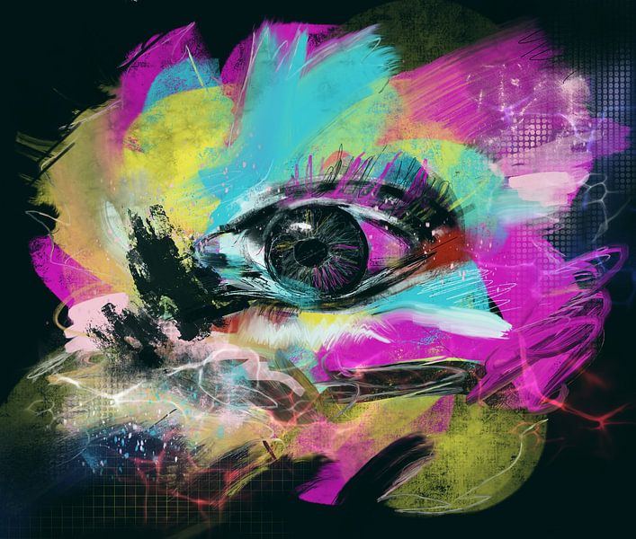 Right into the heart - a symphony full of sparkling joie de vivre and optimism - semi abstract painting by Susanna Schorr