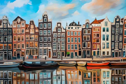 Maisons sur les canaux d'Amsterdam
