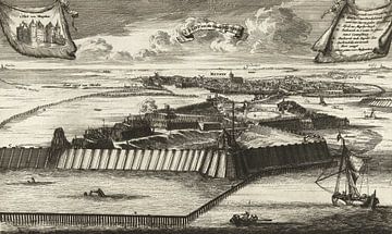 Coenraet Decker, Ansicht von Muiderslot und der Stadt Muiden, 1660 - 1685