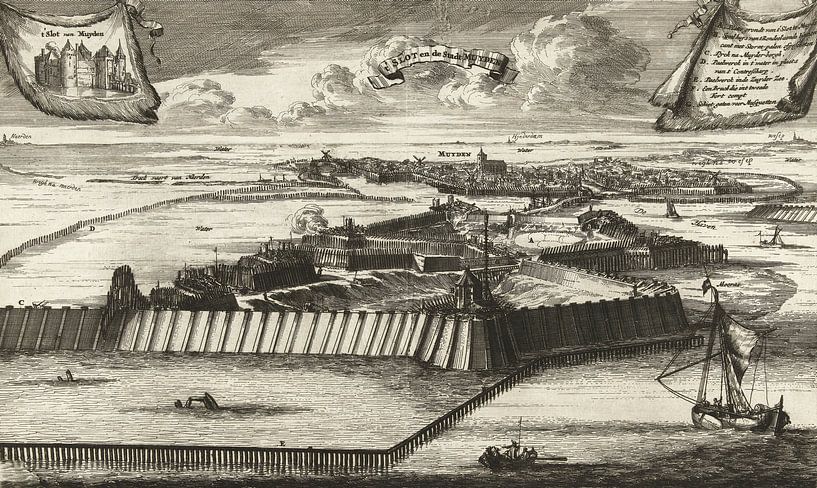 Coenraet Decker, View of Muiderslot and the town of Muiden, 1660 - 1685 by Atelier Liesjes