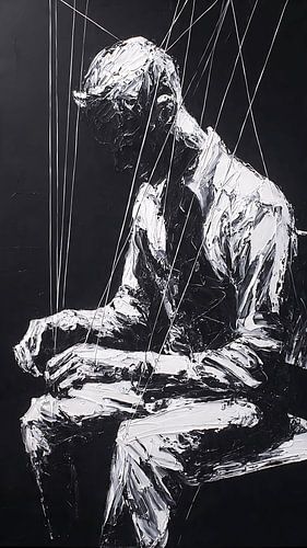 Figure abstraite en tension émotionnelle