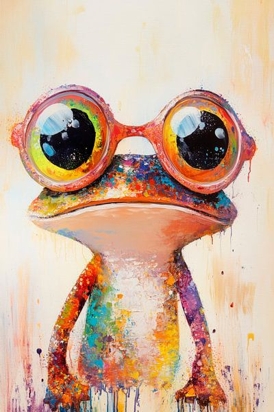 Colourful eyes, happy thoughts - Frog by Poster Art Shop
