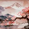 Japans Lente Landschap: Mount Fuji en Bloeiende Sakura van Studio Pieternel