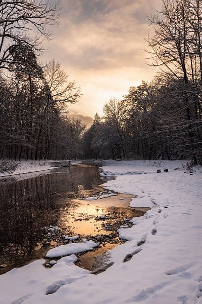 Le paysage de l'Isar au coucher du soleil par D.R.Fotografie
