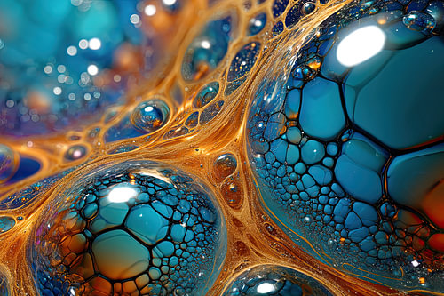 Blue cells in golden threads