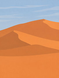 Minimalist desert image with a shadow