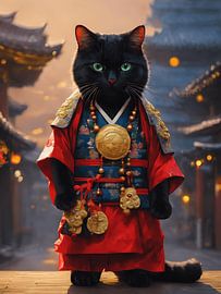 Maneki-neko Cat by Jolique Arte