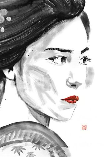 portret van een geisha