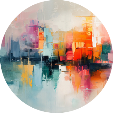 Stad Abstract | Abstract van ARTEO Schilderijen