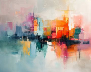 Stad Abstract | Abstract van ARTEO Schilderijen