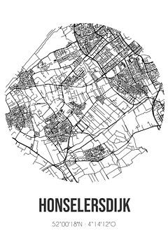 Honselersdijk (Zuid-Holland) | Landkaart | Zwart-wit van Rezona