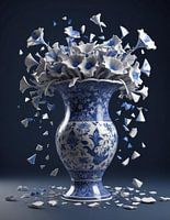 art modern delft blue vase.