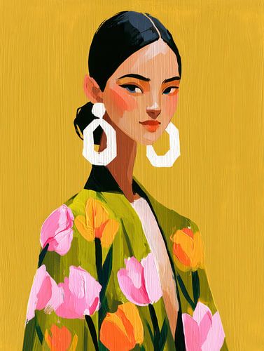 vrouw met bloemen