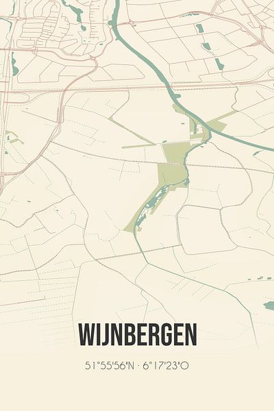 Vintage map of Wijnbergen (Gelderland) by Prints of Place