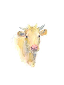 Vache portrait aquarelle sur Karen Kaspar