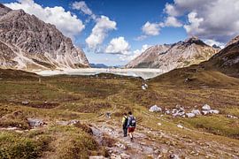 Descent from the Gafalljoch to the Lünersee by Rob Boon
