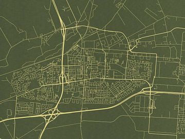 Kaart van Hoogeveen in Groen Goud van Map Art Studio