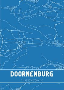 Blauwdruk | Landkaart | Doornenburg (Gelderland) van Rezona