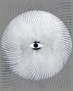 Moon Geometry Retro Art Deco Surrealism Grey by FRESH Fine Art thumbnail