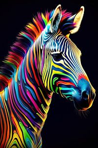 Zebra in kleur van Wall Wonder