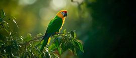 Colourful parrot in a tree by Poster Art Shop