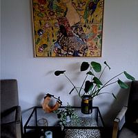 Klantfoto: Dame met waaier (HQ), Gustav Klimt, op canvas