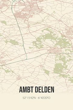 Vintage landkaart van Ambt Delden (Overijssel) van Rezona