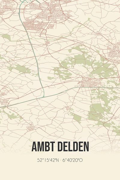 Vintage map of Ambt Delden (Overijssel) by Prints of Place