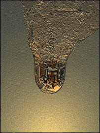 Photographie artistique - Goutte de glace avec une maison néerlandaise sur Sandra van de Pol