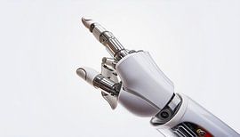 Robothand in richting met vinger