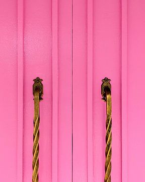 Moderne rosa Türen mit Messinggriffen von Tom Windeknecht