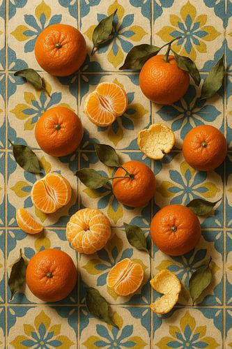 Sunny Fruits auf Vintage-Fliesen