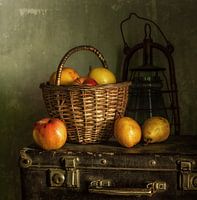 Retro stilleven met peren en appels