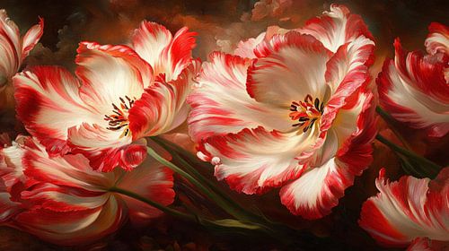 Rode lelies door Hollandse Meester