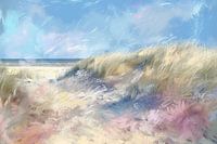 Zomers aan Zee - Strandduinen in Pastel